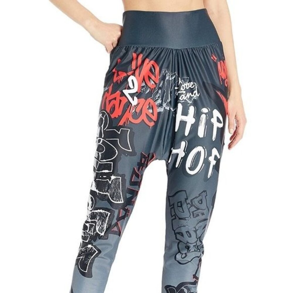 Gia Mia Hip Hop Dance Jogger Graffiti Spray Paint Pant Size Medium NWT